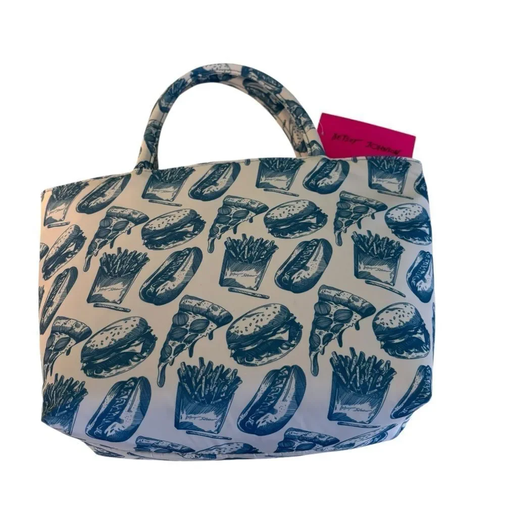 Betsey Johnson Insulated Lunch Tote/Satchel w/ Fun Retro Print.